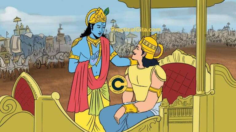 Krishan telling Arjuna to fight